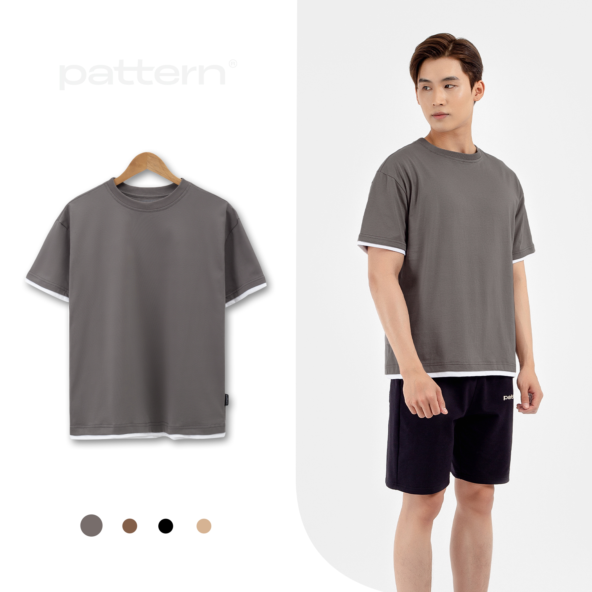 Áo phông Layer PATTERN THE 1992 Tshirt giả gấu