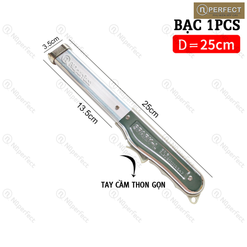 @phukienbepgas- Phụ kiện đánh lửa tay cầm dài 25cm/35cm/52cm đánh lửa bếp gas - vỏ kim loại THÉP KHÔNG GỈ chịu nhiệt, bền và an toàn