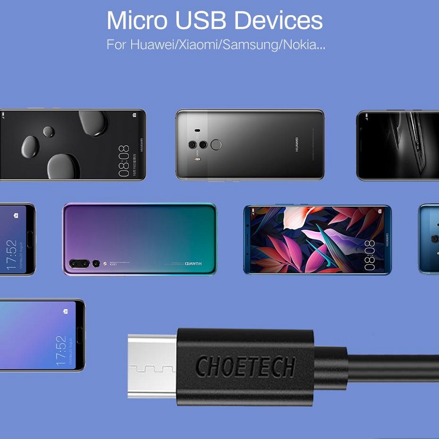 [AZMall VN] CHOETECH Cáp Micro USB 1.2m Sạc Nhanh 2.4A