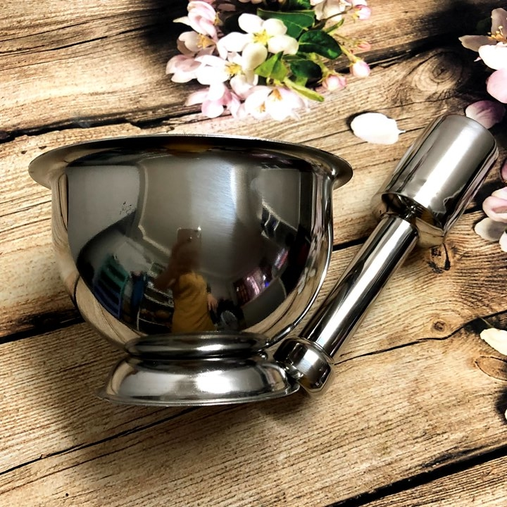 Bộ cối chày inox cao cấp không gỉ - cối bền , chày cầm chắc tay cho mọi nhà