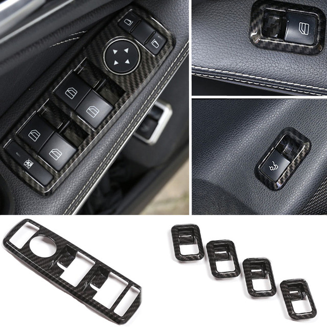 NEW%20%E3%80%90Too%20much%20love!%E3%80%91Car%20Door%20Lock%20Unlock%20And%20Window%20Switch%20Button%20Trim%20Cover%20Sticker%20Interior%20For%20Mercedes%20Benz%20A%20B%20C%20E%20Gla%20Cla%20Glk%20Gle%20W176%20W204%20-%20Image%202