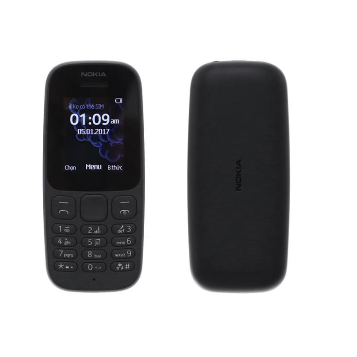 Điện Thoại Cũ Điện Thoại Nokia 105-2017 2 Sim &1 Sim Main & Màn Zin (Bảo Hành 12 Tháng)