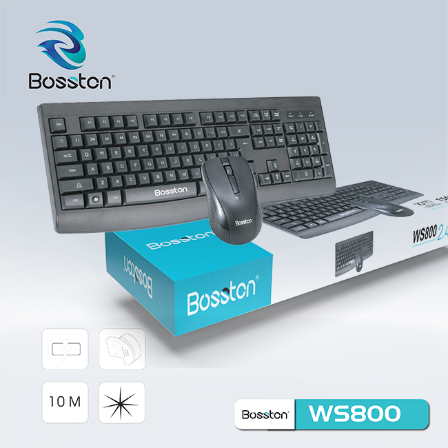 Bộ phím chuột không dây wireless Bosston WS800 - siêu tiết kiệm pin Nhat Tin Authorised Store