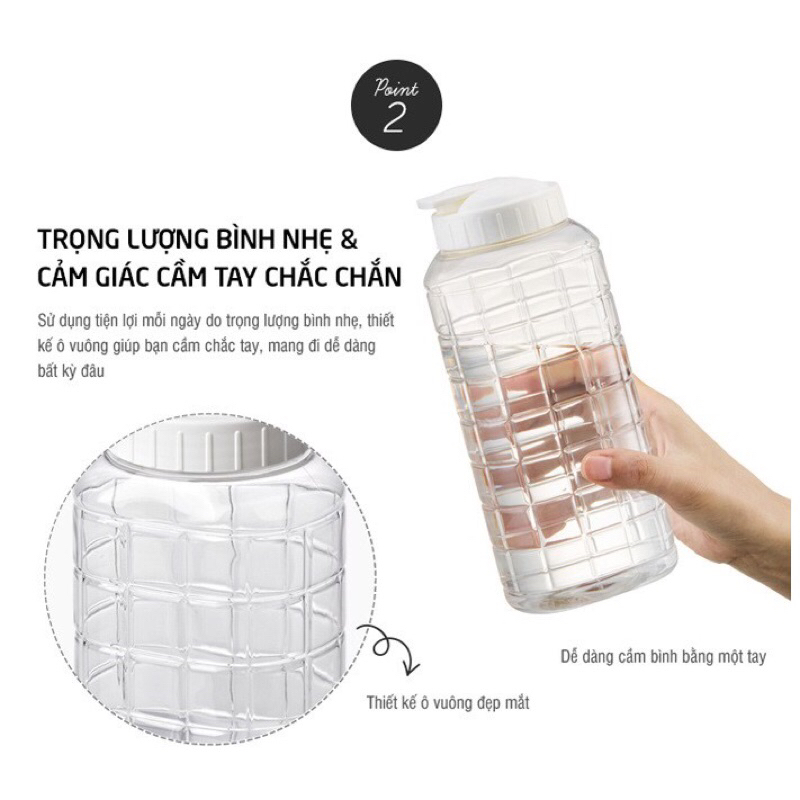 Bình đựng nước Lock&Lock  HAP812 1,5 L - Nắp màu trắng