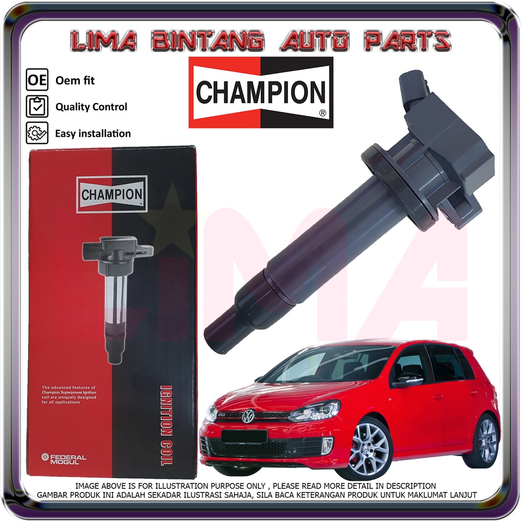 Volkswagen Golf MK6 Ignition Coils , Plug Coil CHAMPION *Original* ( 1.