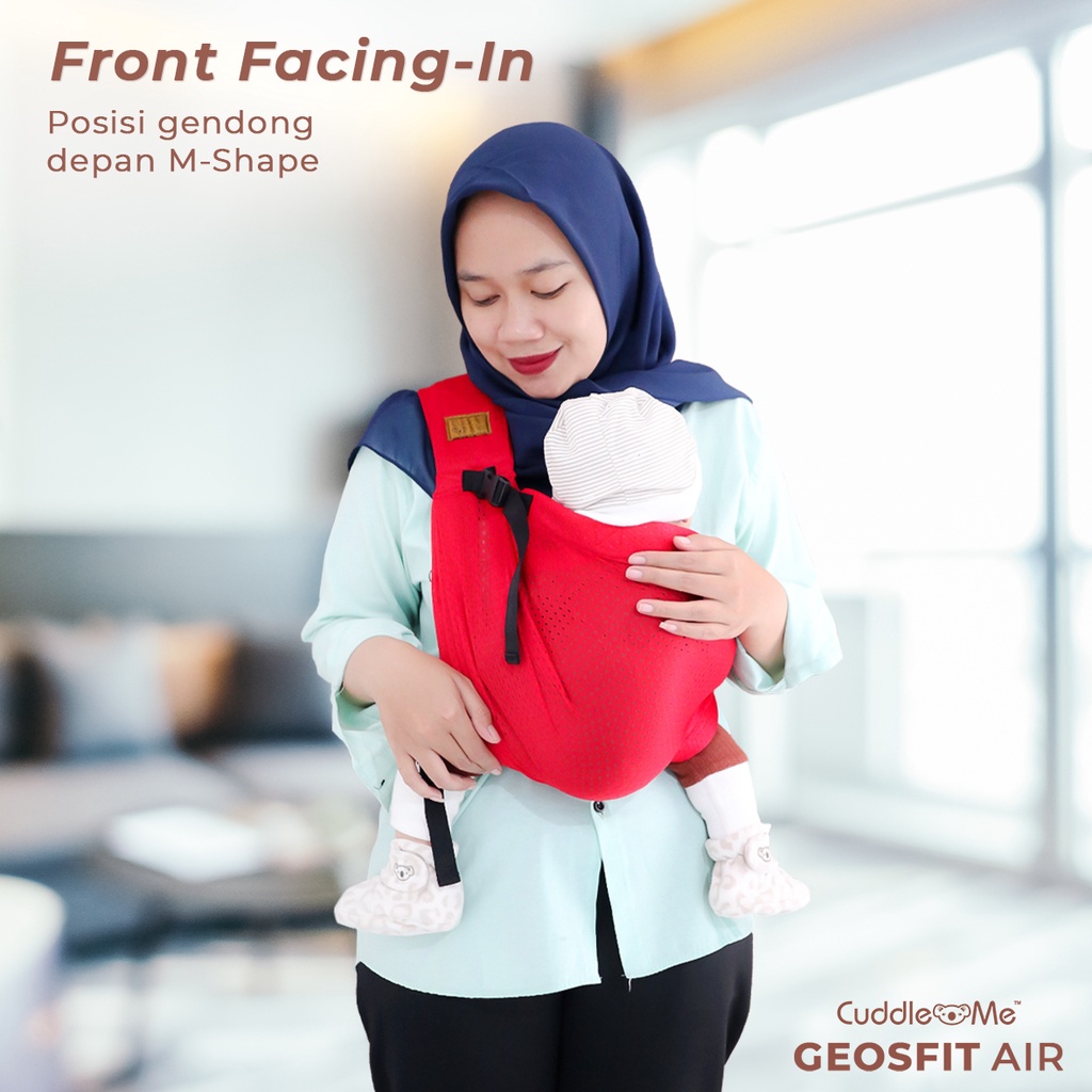 Cuddle Me GeosFit Air Sling Pouch Baby Carrier Side Zipper M Shape