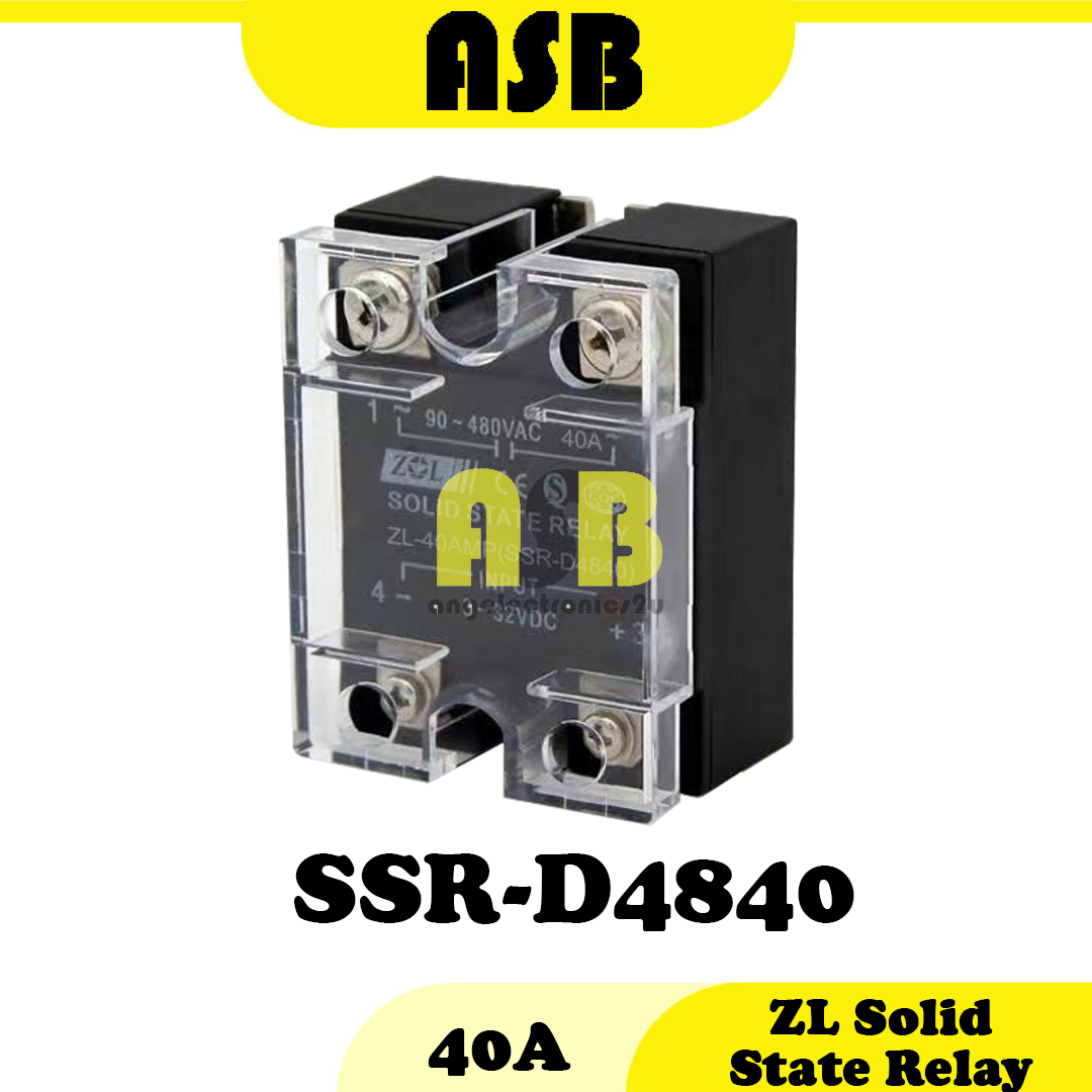 ZL Solid State Relay DC-AC ( 25A / 40A / 60A / 100A ) ( SSR-D4825 / SSR ...