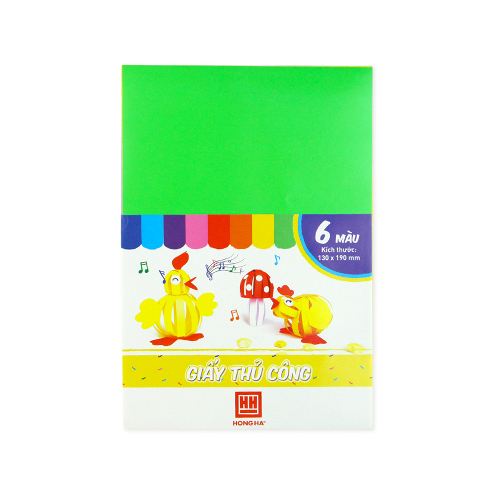 Giấy thủ công decan hồng hà 6 màu - 3487