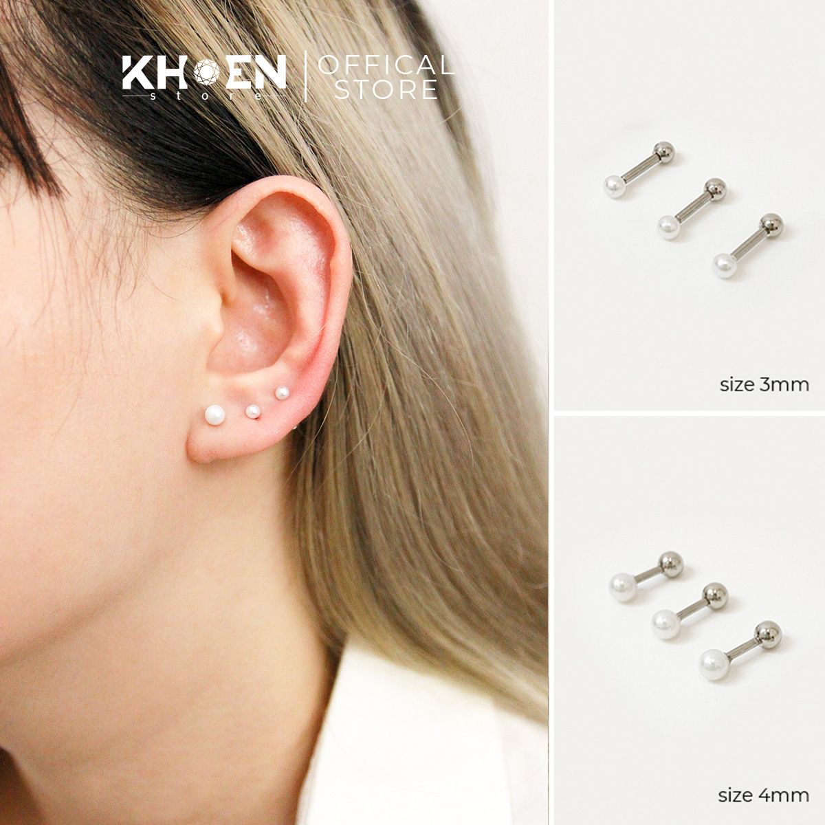 - Khuyên tai ngọc trai đầu bi - Khoen store