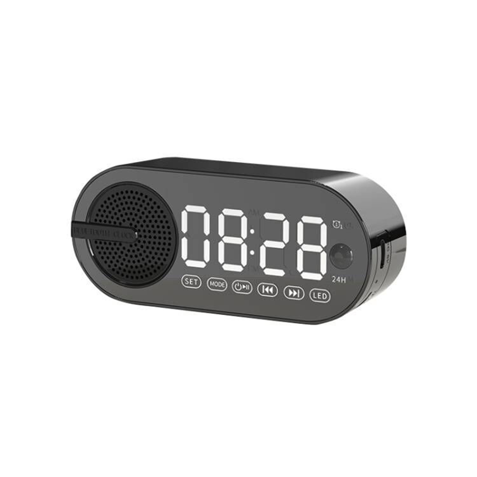 Wireless Speaker with Stereo Structure Speaker with Immersive Sound Experience Portable Wireless Speaker with Mirror Clock Immersive Sound Enhanced Bass Bluetooth 5.0 Speaker