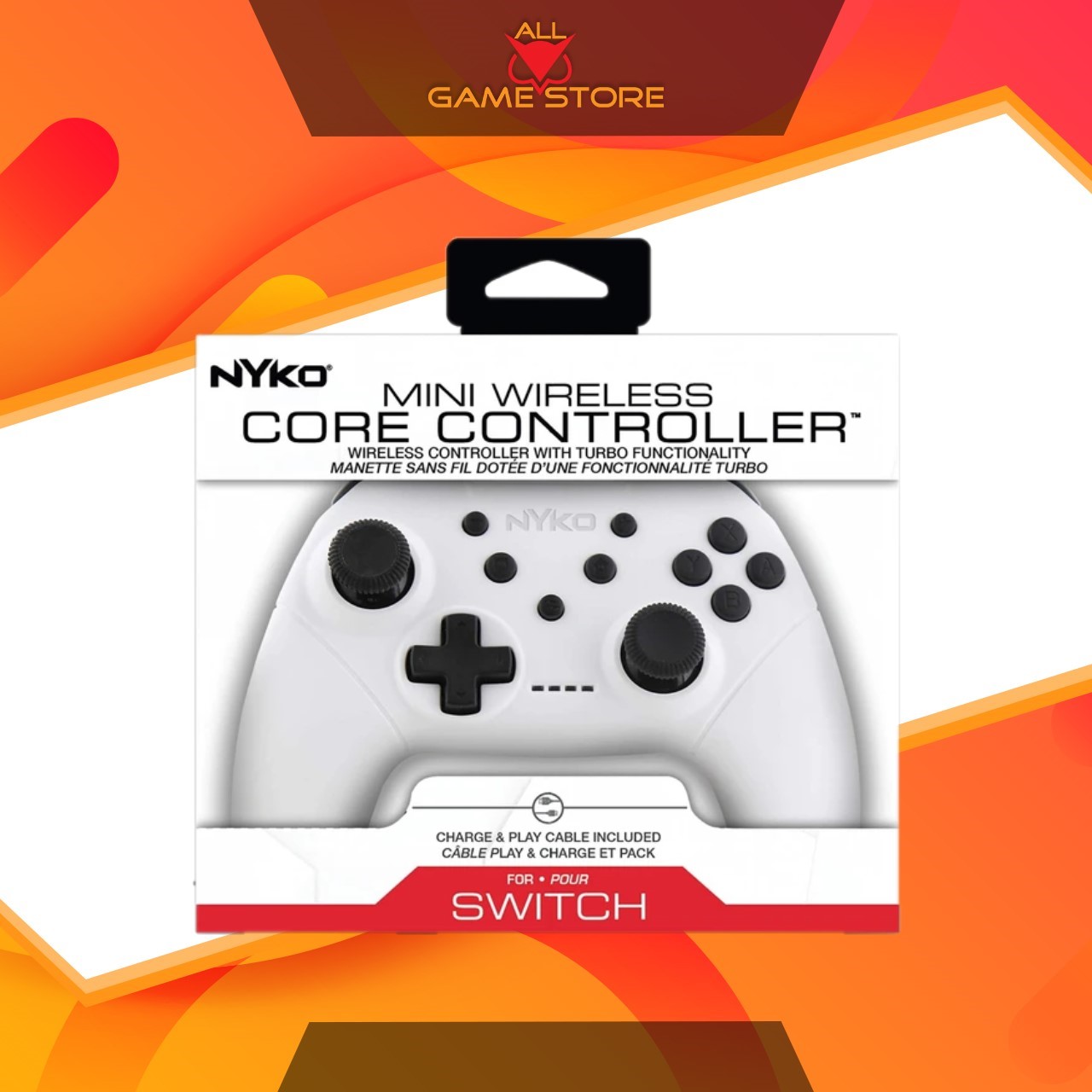 NYKO Mini Wireless Core Controller For Nintendo Switch (White