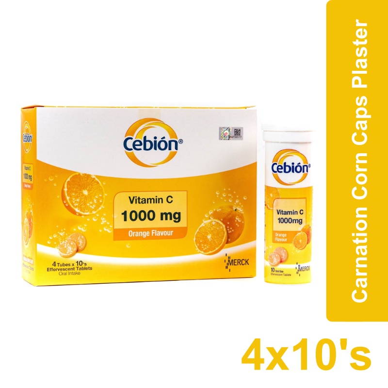 Cebion Vitamin C 1000MG Orange Flavour Effervescent Tablets (4x10's