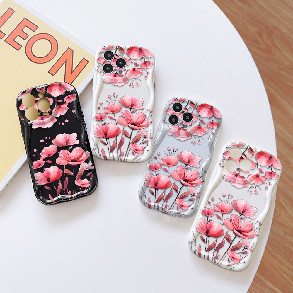 FELMYST%20for%20OPPO%20A5%202020%20A9%202020%20Back%20Cover%20Pink%20Flowers%20Pattern%20Soft%20Texture%20Wavy%20Edge%20Silicone%20Phone%20Case%20-%20Image%203