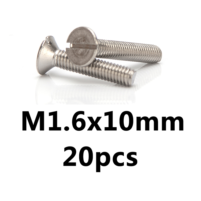 M1.6 m2 m2.5 m3 m4 m5 304 stainless steel slotted countersunk flat head machine screws bolts solid fasteners length 4mm-26mm millimeters