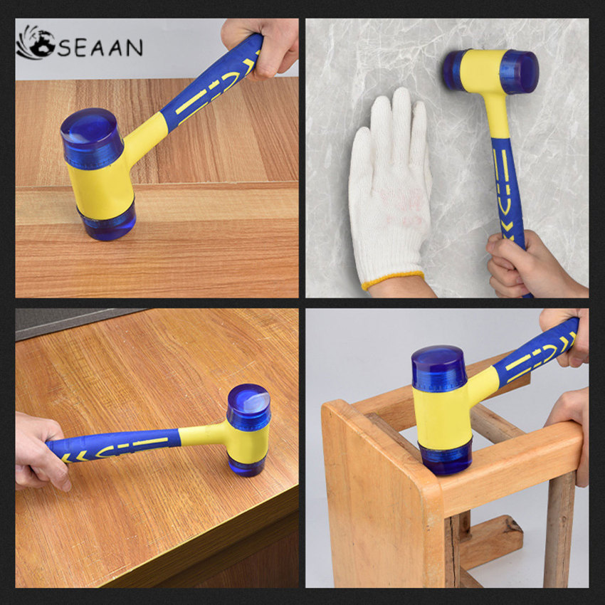 1 hai đầu cài đặt búa, 25mm 30mm Búa cao su với tay cầm cao su, có thể tháo rời cách điện cài đặt búa