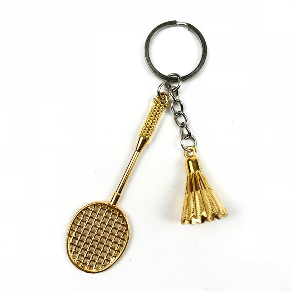 Charm Accessories Badminton Keychain Metal Mini Badminton Racket ...