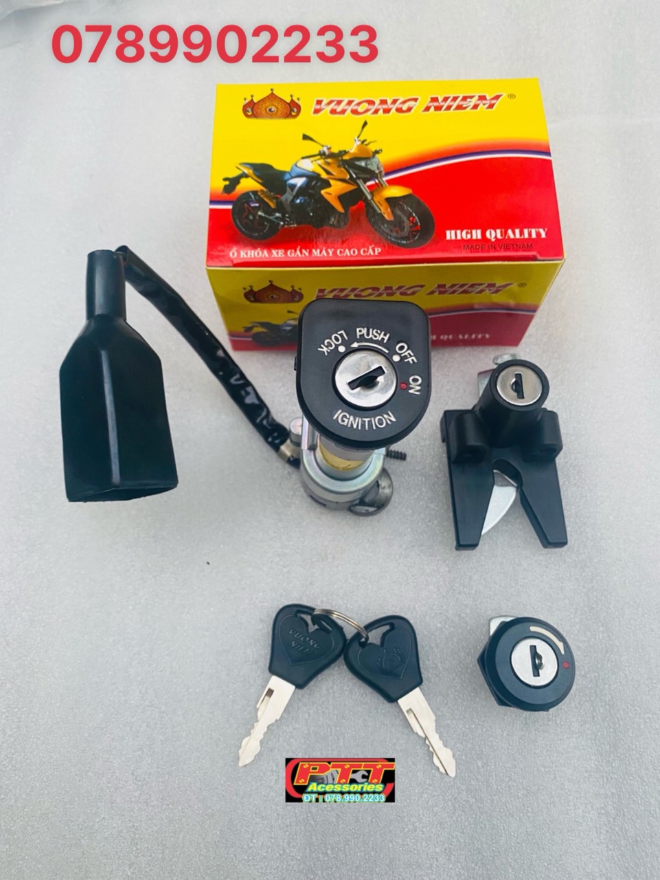 BỘ Ổ KHOÁ XE MAX 3 TRUNG QUỐC ( KHOÁ MÁY DƯỚI CỐP )