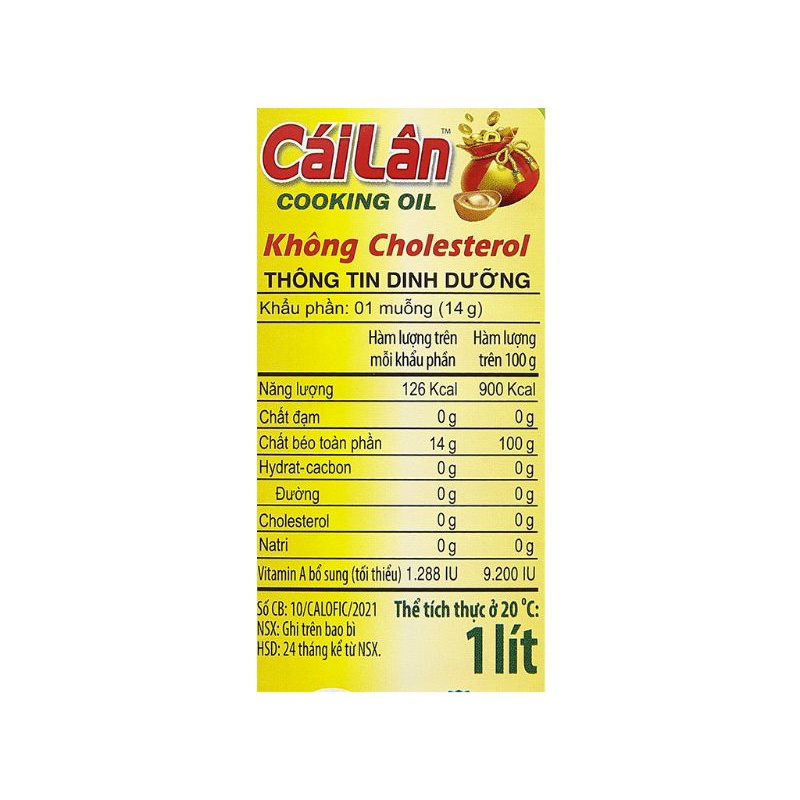 Dầu thực vật Cái Lân chai 1 lít
