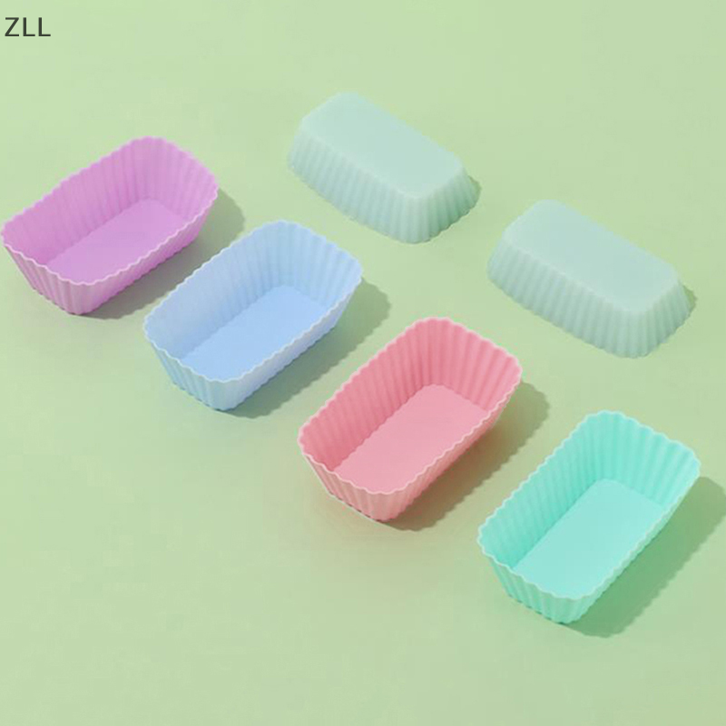NEW ARRIVAL 5Pcs Silicone Cake Molds Rectangular Muffin Cup Cake Baking Mould Kitchen Pastry
