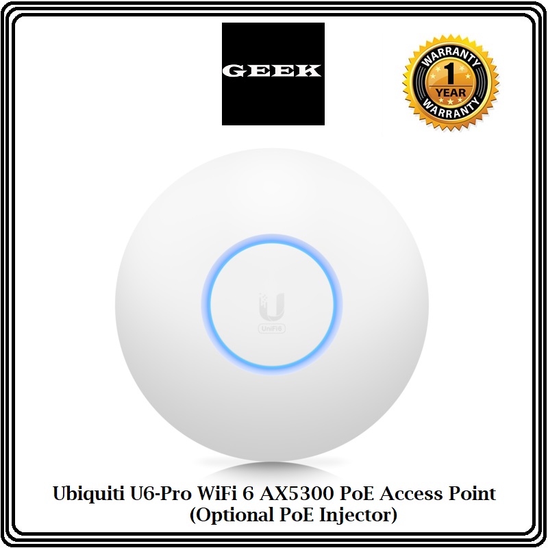 Ubiquiti U6-Pro U6 Pro WiFi AX5300 PoE Access Point Optional