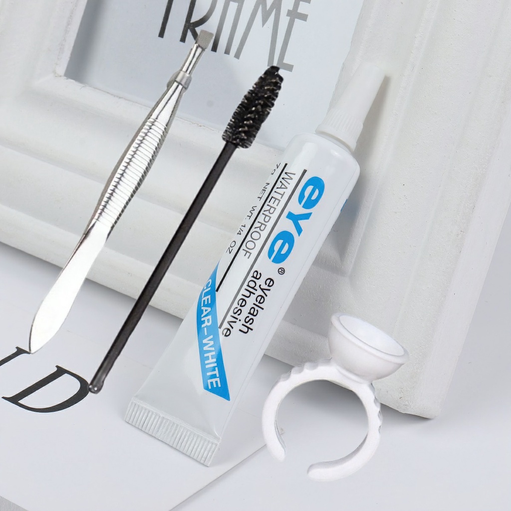 Four pieces of false eyelash glue with ring tray dedicated-Lumbley