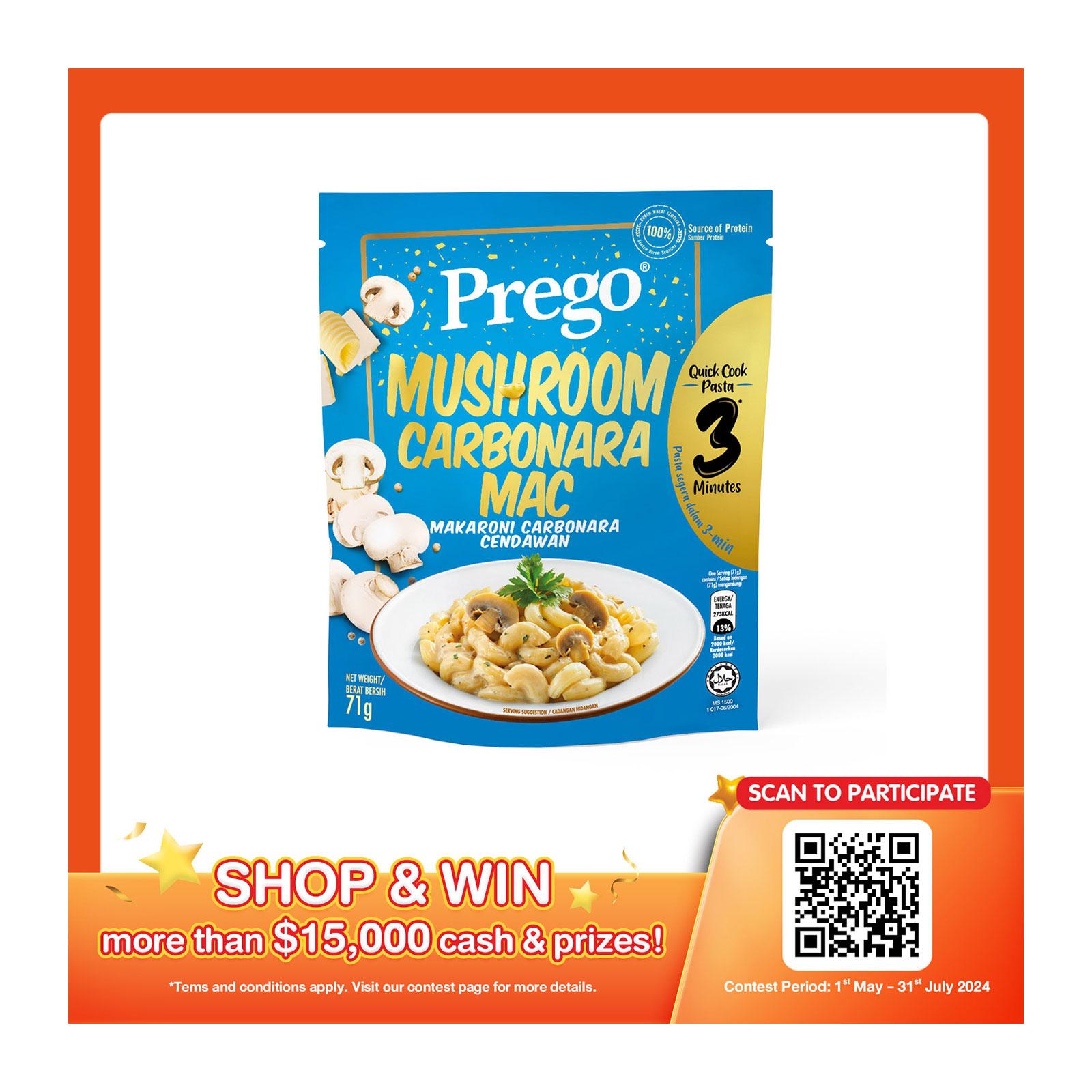 Prego Quick Cook Pasta Minutes Mushroom Carbonara Mac G Lazada Singapore