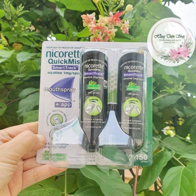 Xịt hỗ trợ cai  lá Nicorette Quickmist Vỉ 2 lọ (150 xịt/lọ)_ Úc