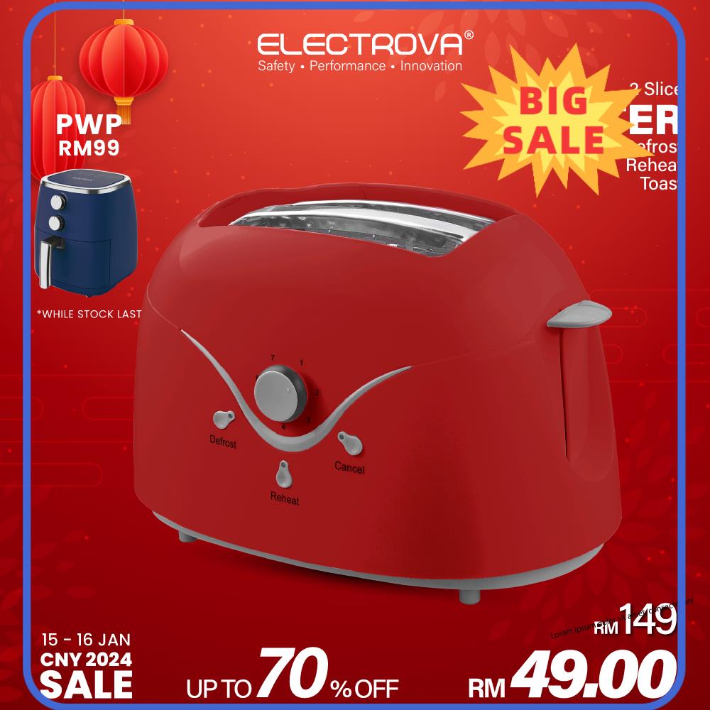 ⭐ [100% ORIGINAL] ⭐ Electrova Classic Series 2 Slice Toaster | Lazada