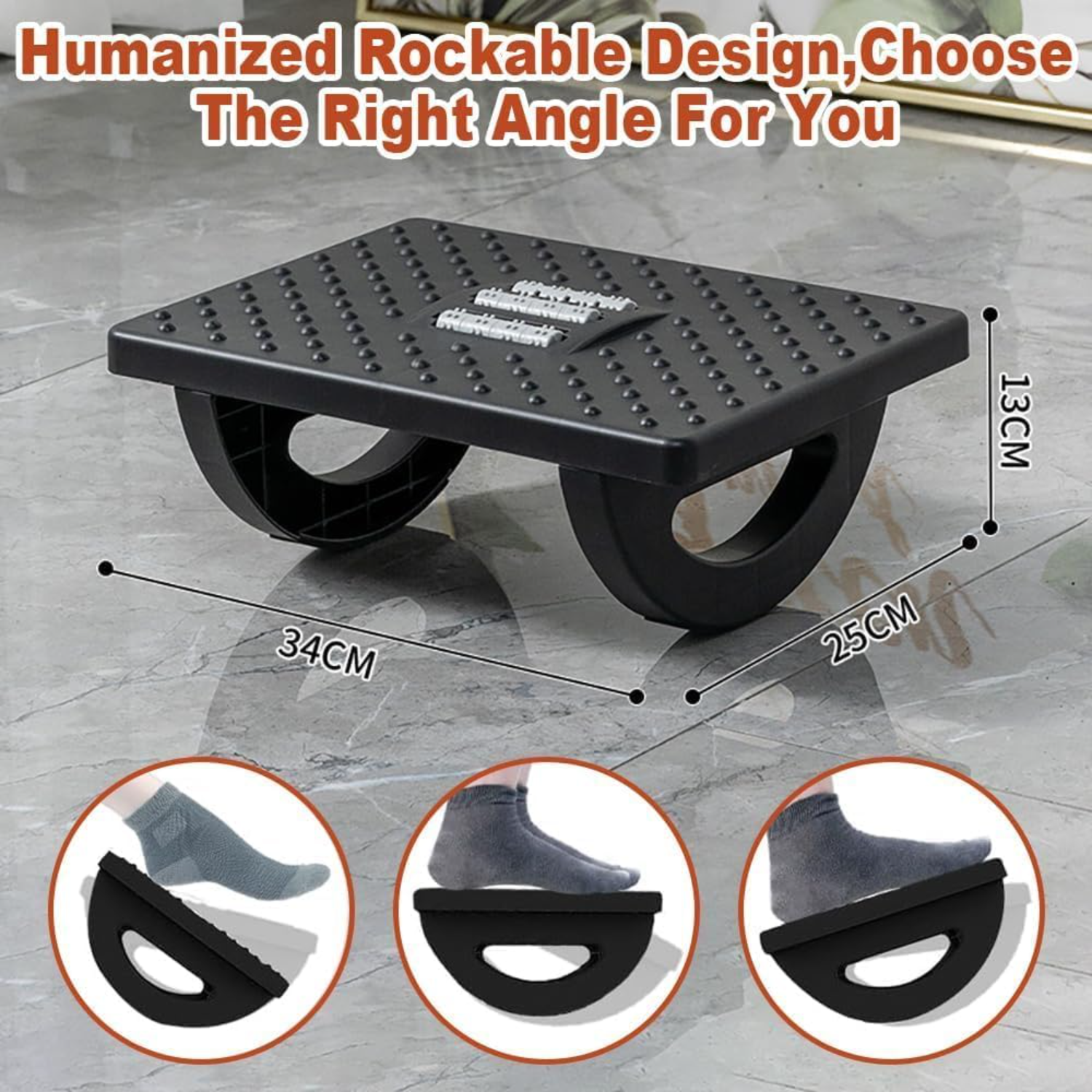 Ergonomic Foot Rest Rocking Foot Rest with Soothing Foot Massager for ...