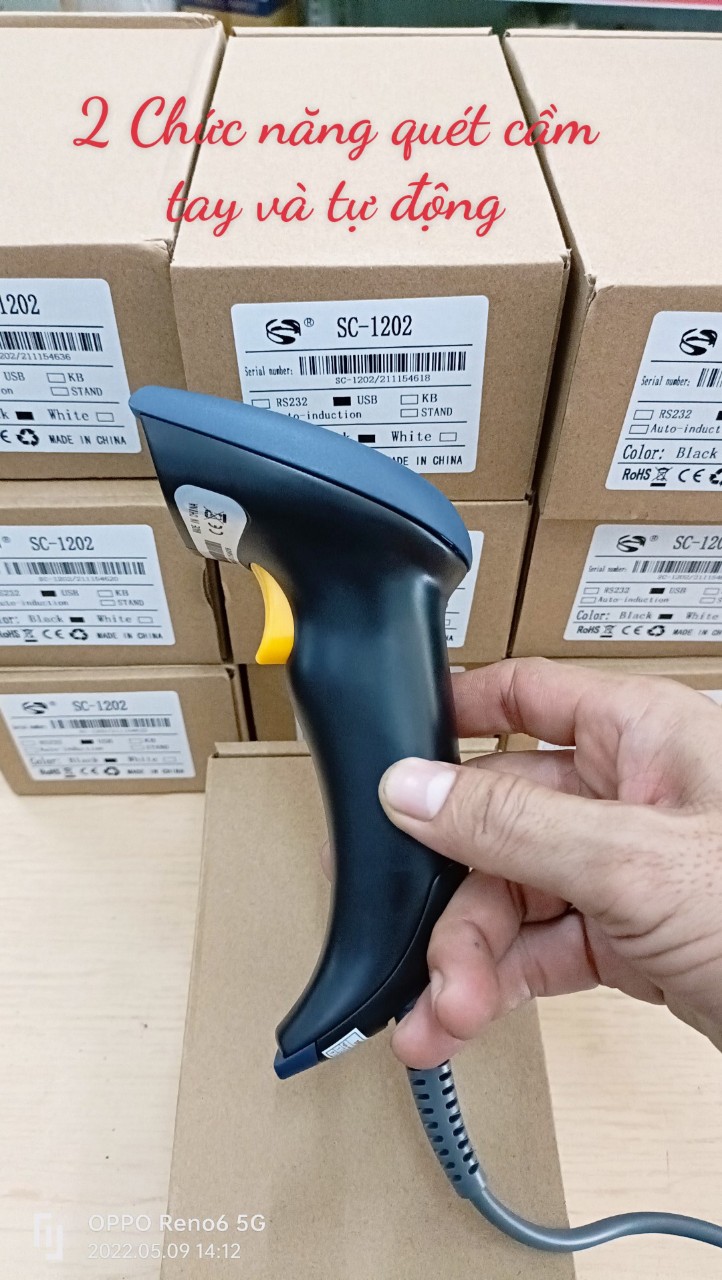Máy quét barcode 1D cầm tay và tự động Shangchen SC1202