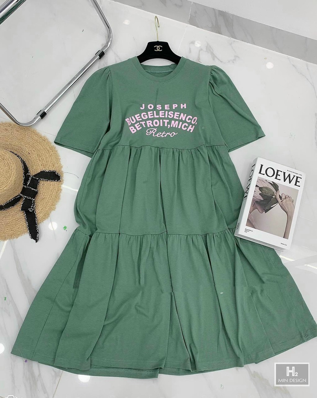 Váy bầu mùa hè chất cotton đẹp màu đen