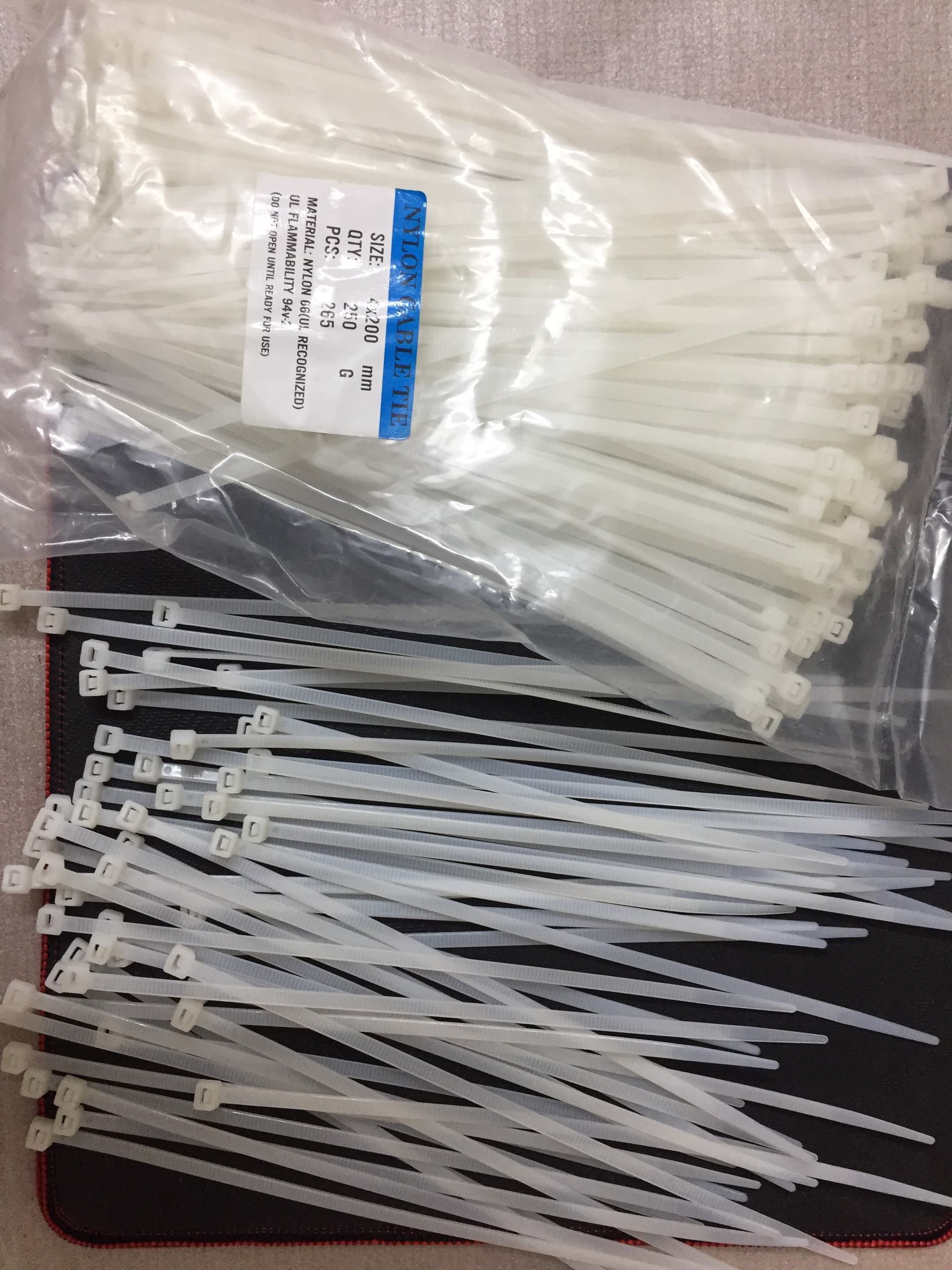 [Giá hủy diệt] [ Siêu ưu đãi] Túi 250 sợi dây rút dây thít nhựa 20cm với chất liệu Nylon PA66
