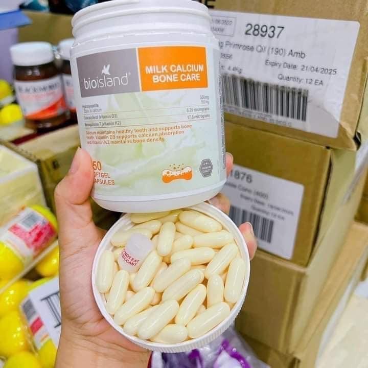 Canxi sữa bio island milk calcium bone care 150 viên date 8/2026