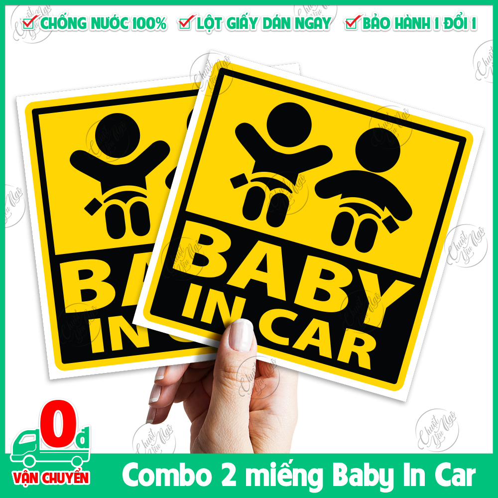 Combo 2 PCs 10cm x 10cm baby car logo sticker