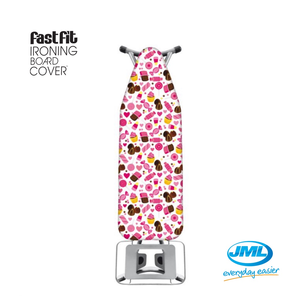 JML Fast Fit Ironing Board Cover Large Elasticated Heat-Reflecting 139 x 49cm 