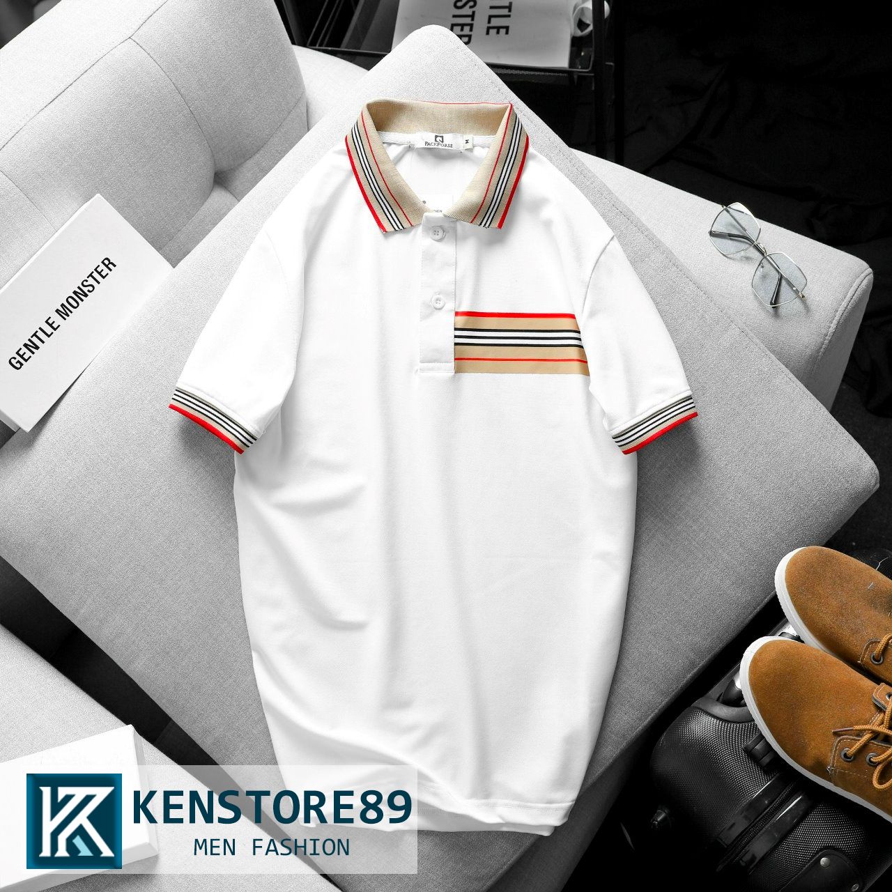 Áo thun nam có cổ PACK SỌC COLORS vải cá sấu gai KENSTORE89 ATP146