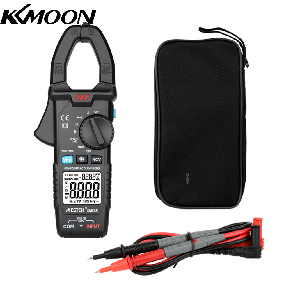 Kkmoon mestek digital clamp meter 600a ac current 600v ac/dc voltage capacitance measurement data hold backlight ncv tester multimeter