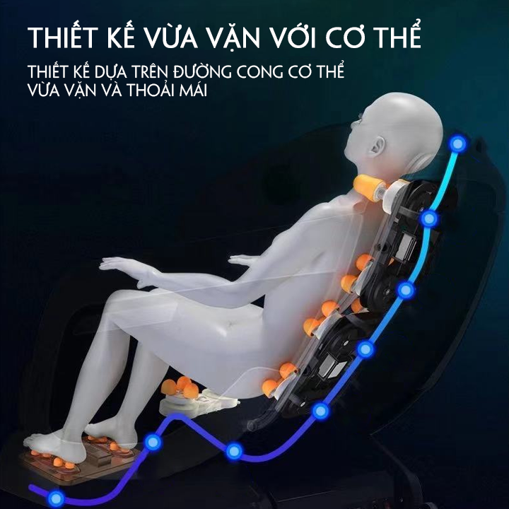 Ghế massage toàn thân Thomas Hamilton J9, đa năng cao cấp M078 Túi khí đùi, Bảng điều khiển cảm ứng...
