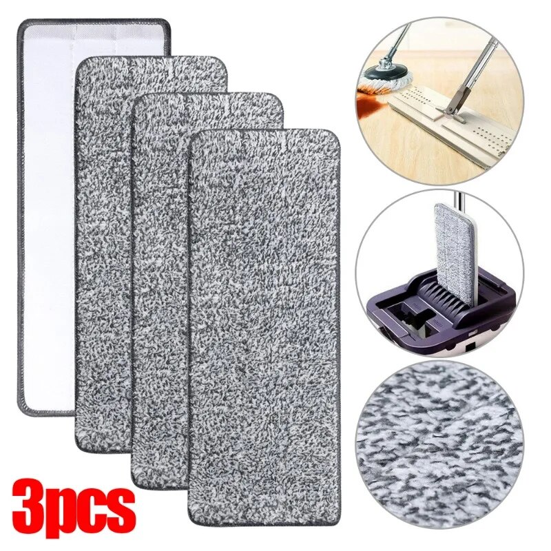 Feelife 1/3Pcs Microfiber Mop Cloth Practical Replacement Mop Cloth Household Mop Head Cleaning Pad Washable Dust Home Cleaning Tools