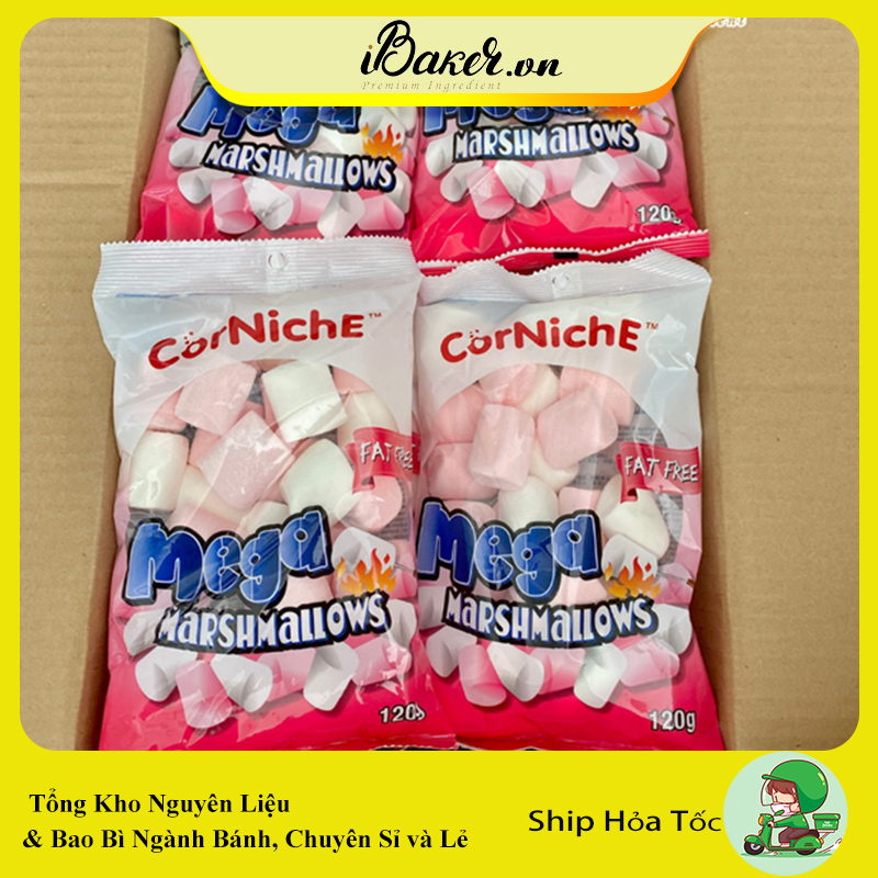 Kẹo Marshmallow Mega CorNiche 120g- Túi Hồng