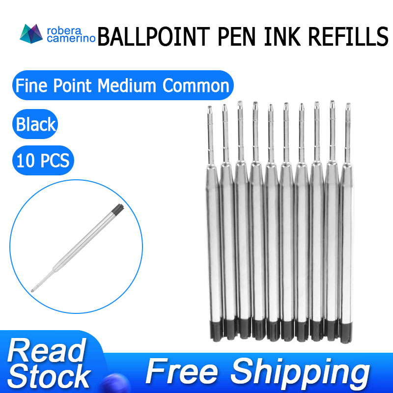 10X Black Ballpoint Pen Ink Refills Fine Point Medium Common for Parker