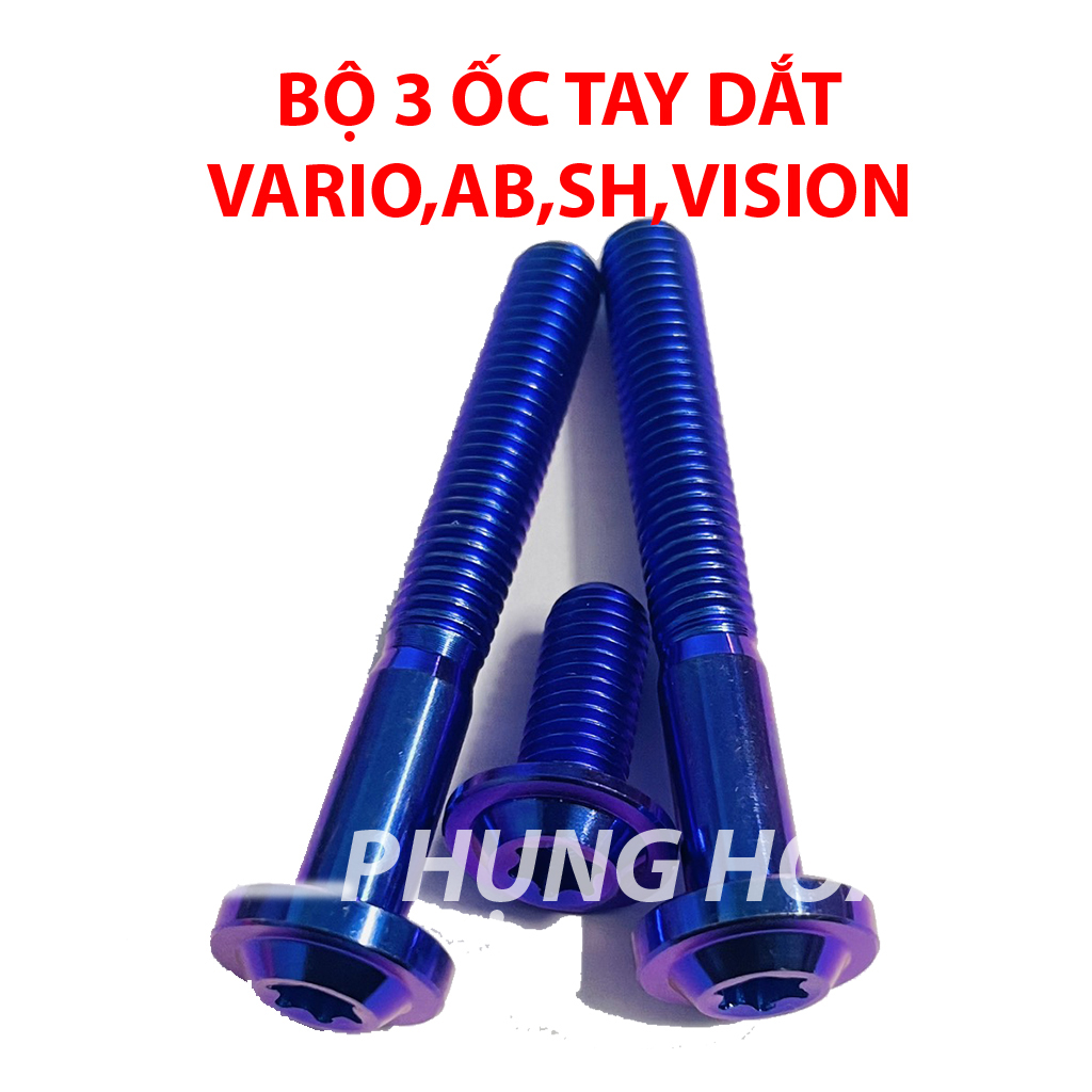 Bộ 3 Ốc Bắt Cảng, Tay Dắt Vario, AB, Sh, Vision Titan GR5.PHS