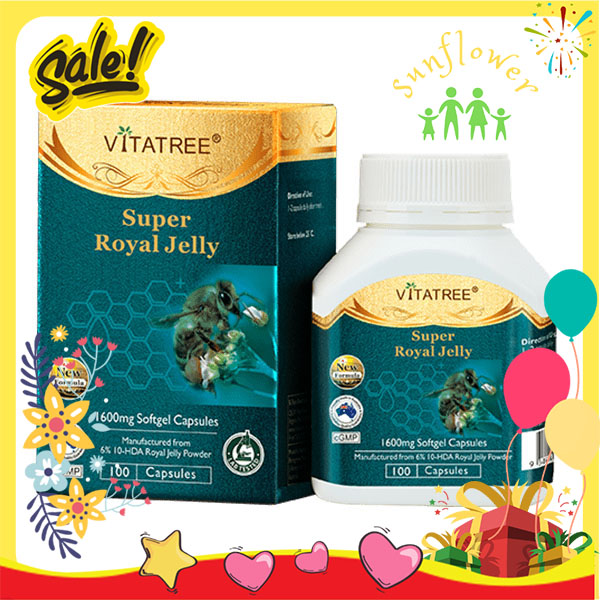 Sữa ong chúa vitatree super royal jelly 1600mg 100 viên của úc