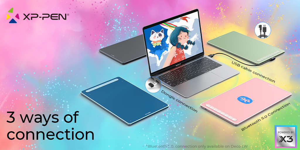 [FreeshipMAX] BẢNG VẼ ĐIỆN TỬ XP-PEN DECO LW WIRELESS BLUETOOTH CHIP X3 KẾT NỐI IOS, ANDROID