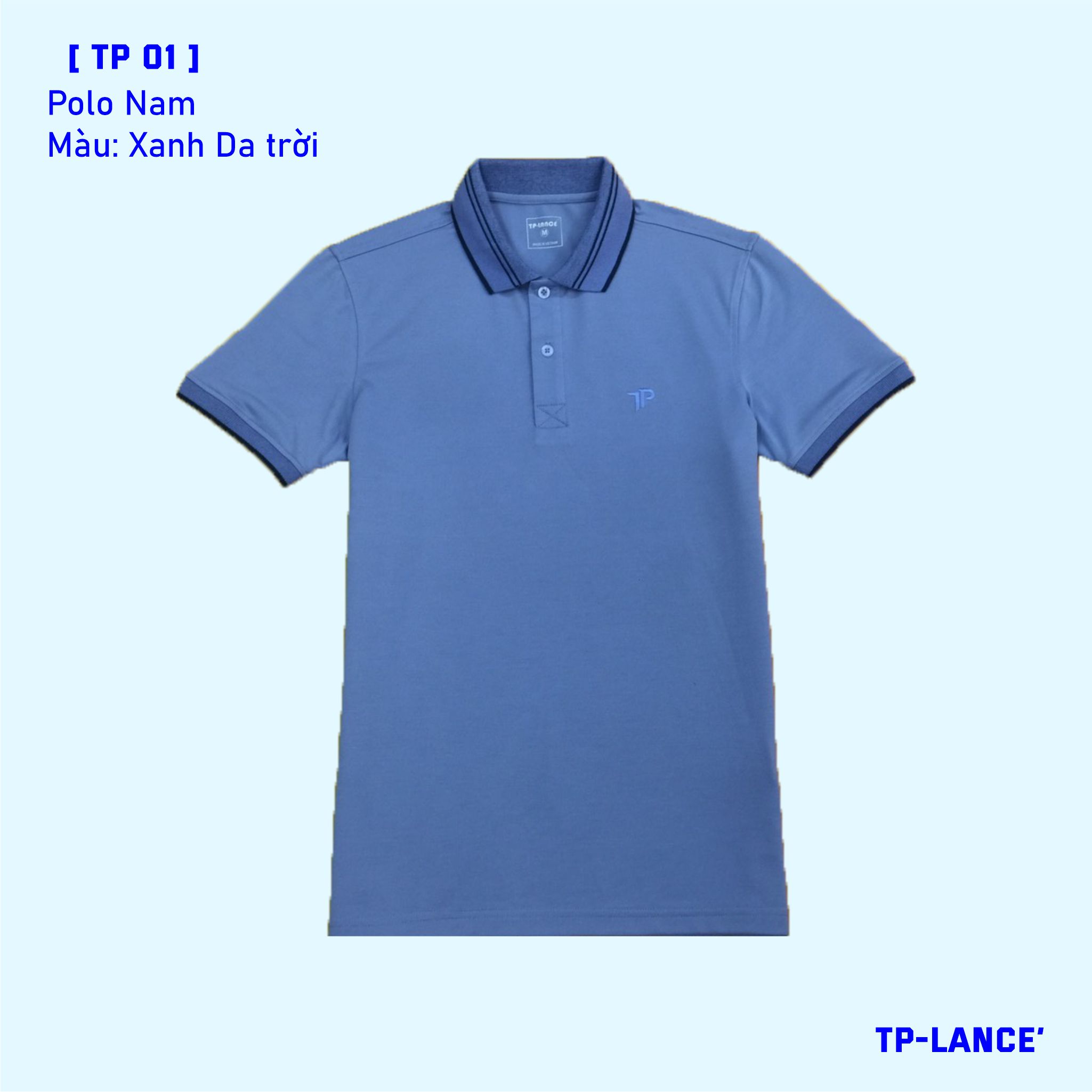 [ MÀU XANH CỔ VỊT ] ÁO POLO CỔ BẺ TP-LANCÉ form Basic, phối bo cổ - chất liệu cotton pha