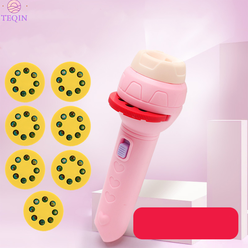 TEQIN IN stock Cognitive Projector Flashlight 56 Kinds Animal Pattern Projection Luminous Education Toys