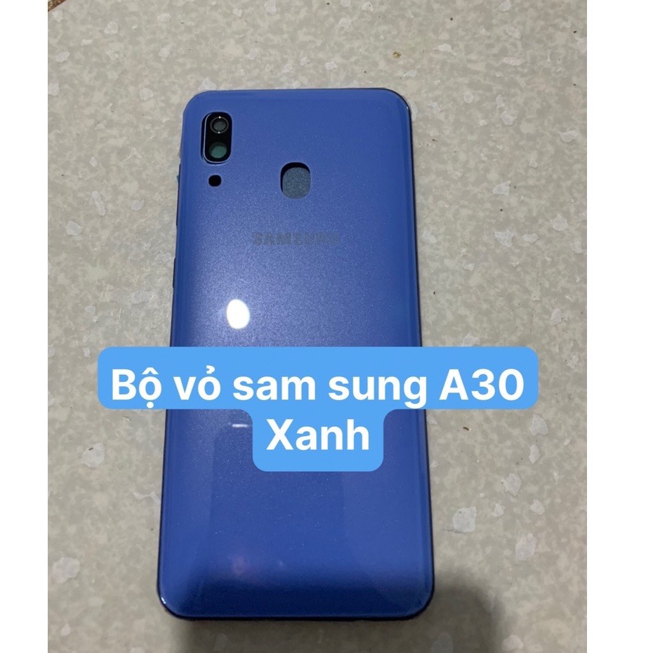 Bộ vỏ sam sung A30 ZIN(GỒM SƯỜN,LƯNG,KÍNH CAM,PHÍM BẤM)