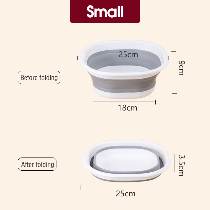 Collapsible Basin S/M/L Square Plastic Bucket Car Wash Bathroom Basin