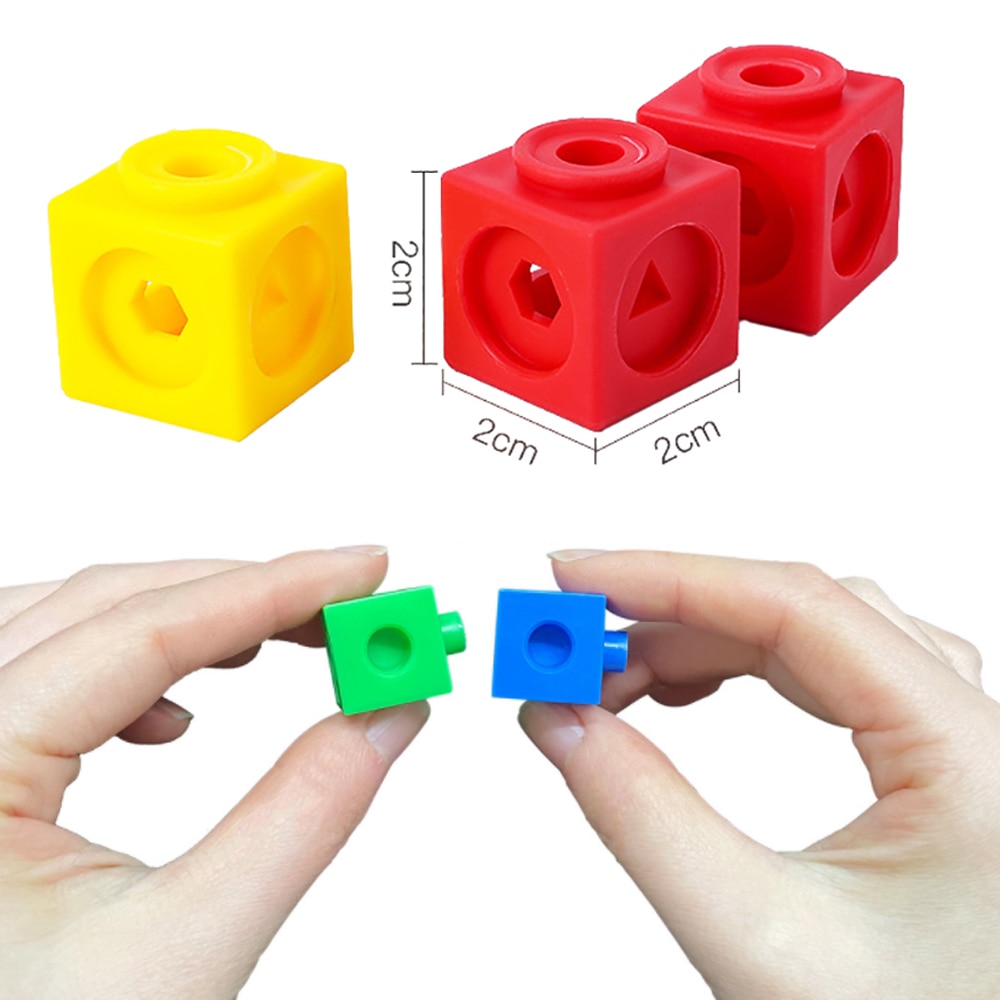 100Pcs Mathematics Linking Cubes 3D Puzzle Numberblocks Interlocking Multilink Counting Blocks Stacking Game Educational Toy