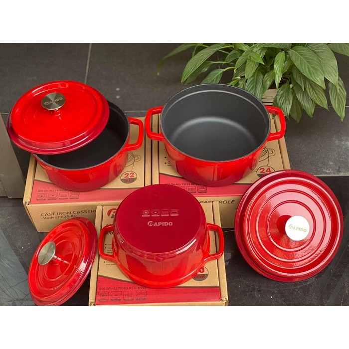Nồi gang đúc tráng men Rapido 24cm